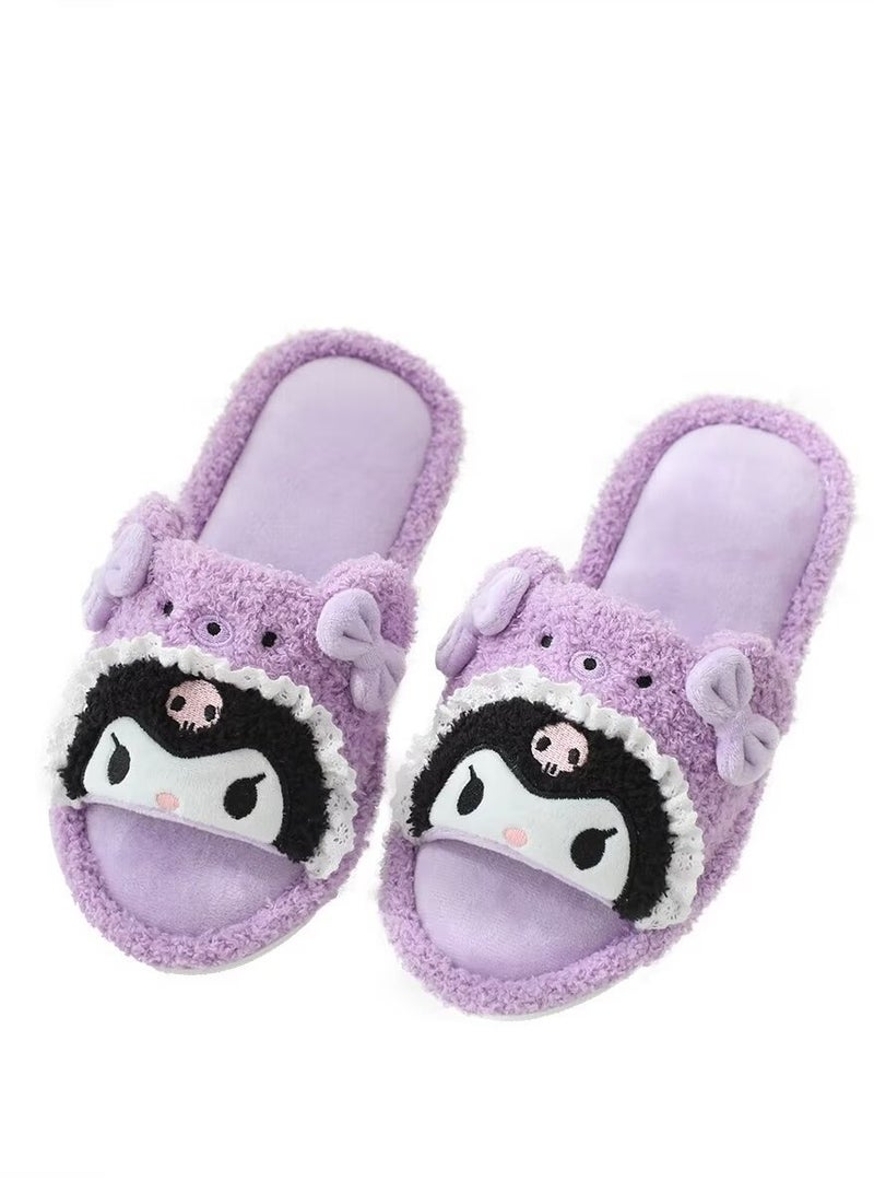Kuromi home slippers non-slip with thick soles loose fit that doesn't squeeze the feet - Image 1